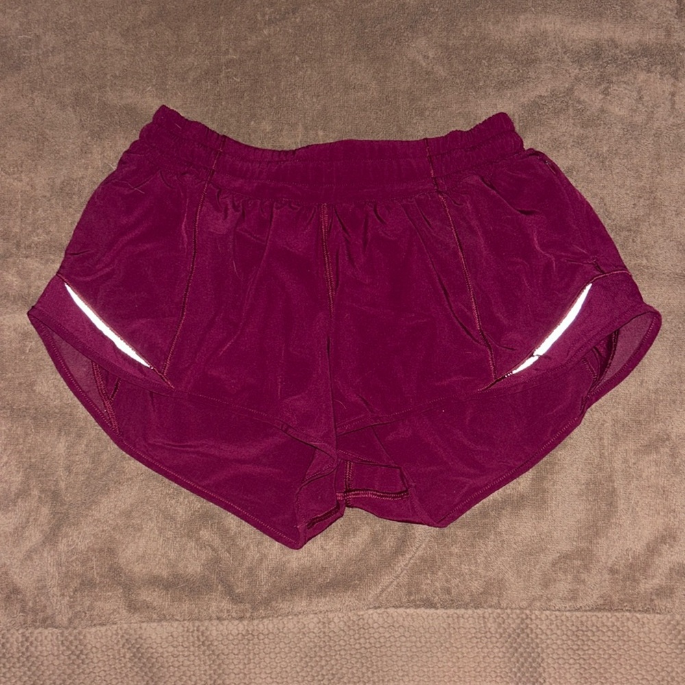 Maroon/Purple lululemon hotty hot shorts